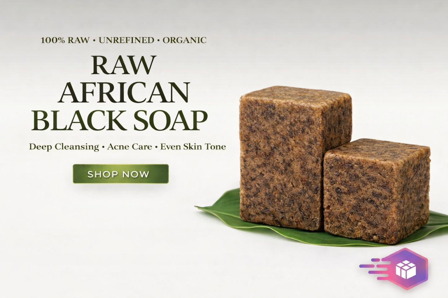 Raw African Black Soap | Organic Traditional Acne & Dark Spot Soap