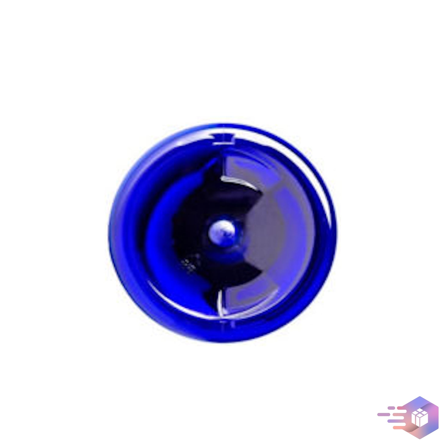16 Oz Royal-Blue Cosmo Rounded Bullet Shampoo Bottle w/ White Disc Top Cap 24/410