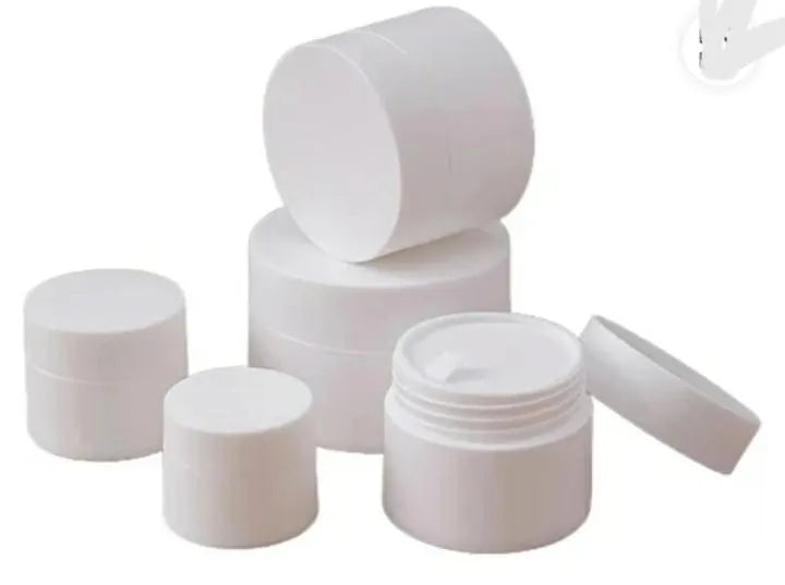 New, 8 oz. White Empty Double Wall Polypropylene Jar with White Inner Lid/White PP Cap. Refillable. Ideal For Creams, Lotions, Scrubs, ETC
