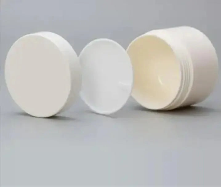 New, 8 oz. White Empty Double Wall Polypropylene Jar with White Inner Lid/White PP Cap. Refillable. Ideal For Creams, Lotions, Scrubs, ETC