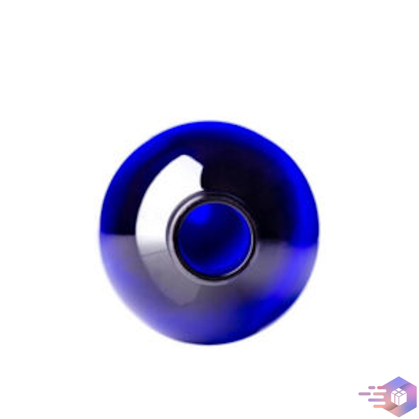 16 Oz Royal-Blue Cosmo Rounded Bullet Shampoo Bottle w/ White Disc Top Cap 24/410