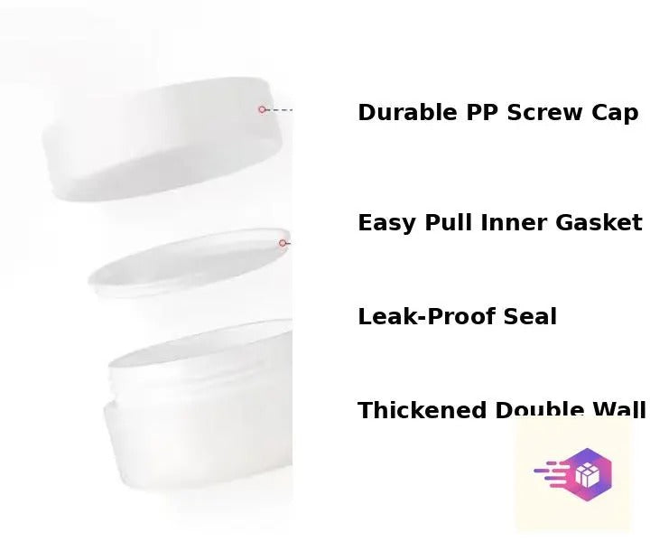200ml White Double Wall Polypropylene (PP) Jar with Inner Lid & Screw Cap