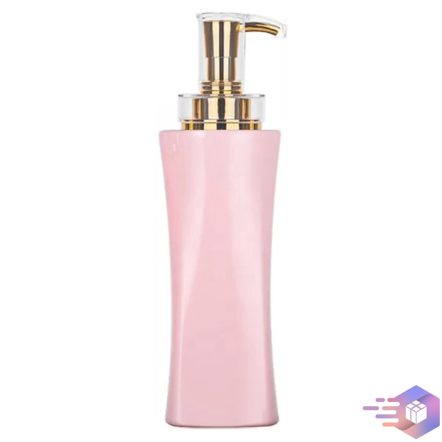 17 Oz Pink PET Stylish Soap/Shampoo Bottle w/Electroplated Pump