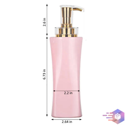 17 Oz Pink PET Stylish Soap/Shampoo Bottle w/Electroplated Pump