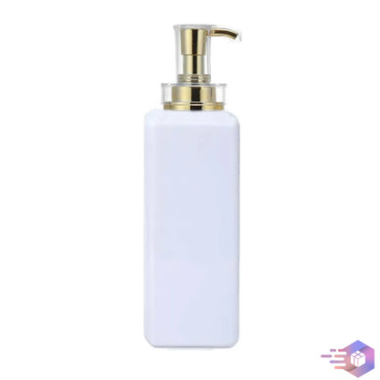 27 Oz Solid White PET Rectangualar Soap/Shampoo Bottle w/Electroplated Pump