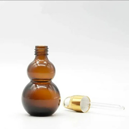 New Empty Luxury Amber Bottle/ Metalized Gold Dropper 30/50 Grams