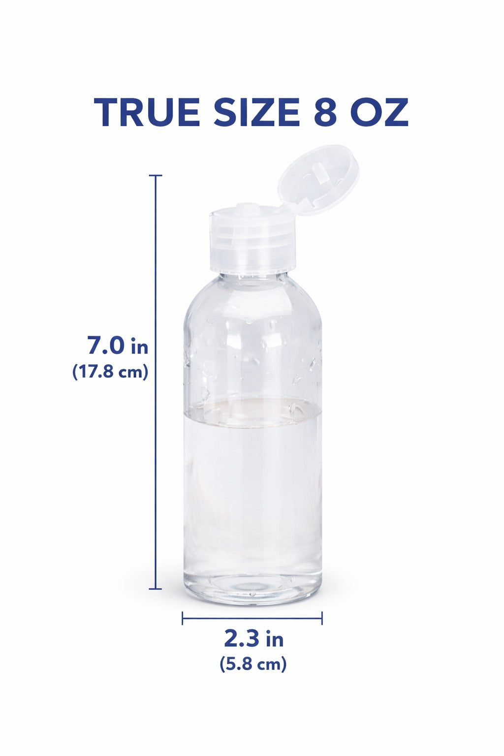 New Clear 4oz/ 8oz PET Cosmo Bottle/Translucent Flip Cap.