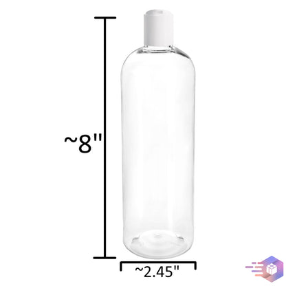 16 oz PET  Plastic Bottle With Black Disc Cap Refillable  (Bulk)