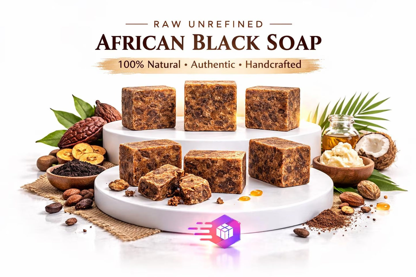 Raw African Black Soap | Organic Traditional Acne & Dark Spot Soap