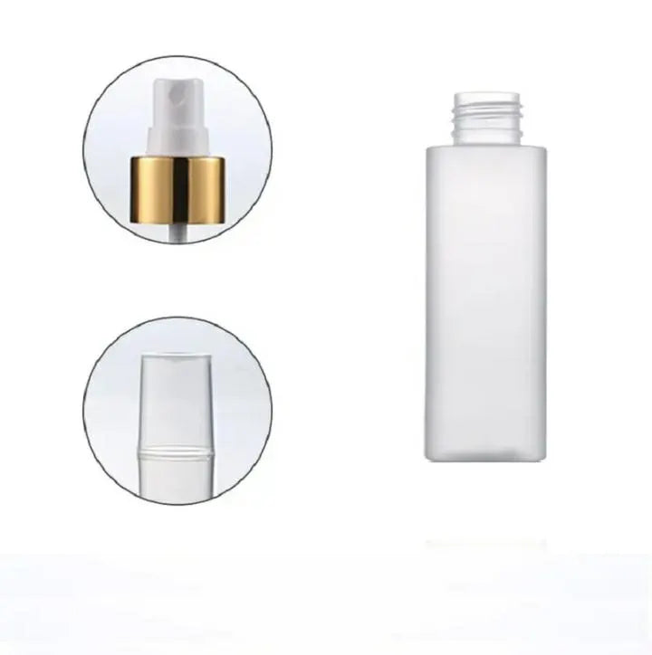 New 4oz  Frosted Glass  Pump Bottle / Gold  Cover