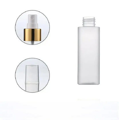 New 4oz  Frosted Glass  Pump Bottle / Gold  Cover