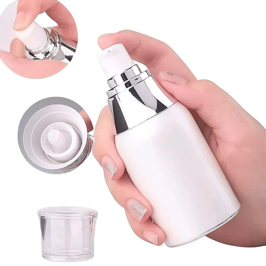 New 30g/50g Luxury Airless Pump Bottle | Refillable Skincare Packaging for Serum, Lotion & Cream