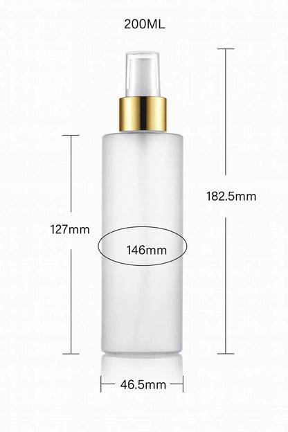 New 4oz  Frosted Glass  Pump Bottle / Gold  Cover