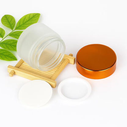 2oz Glass Cream Jar, Gold Lid DIY Skincare Containers (Bulk)
