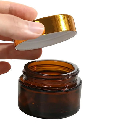 2oz Glass Cream Jar, Gold Lid DIY Skincare Containers (Bulk)
