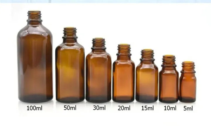 New Luxury Amber Glass Dropper Bottle with Gold Cap – 30g,50g,100g