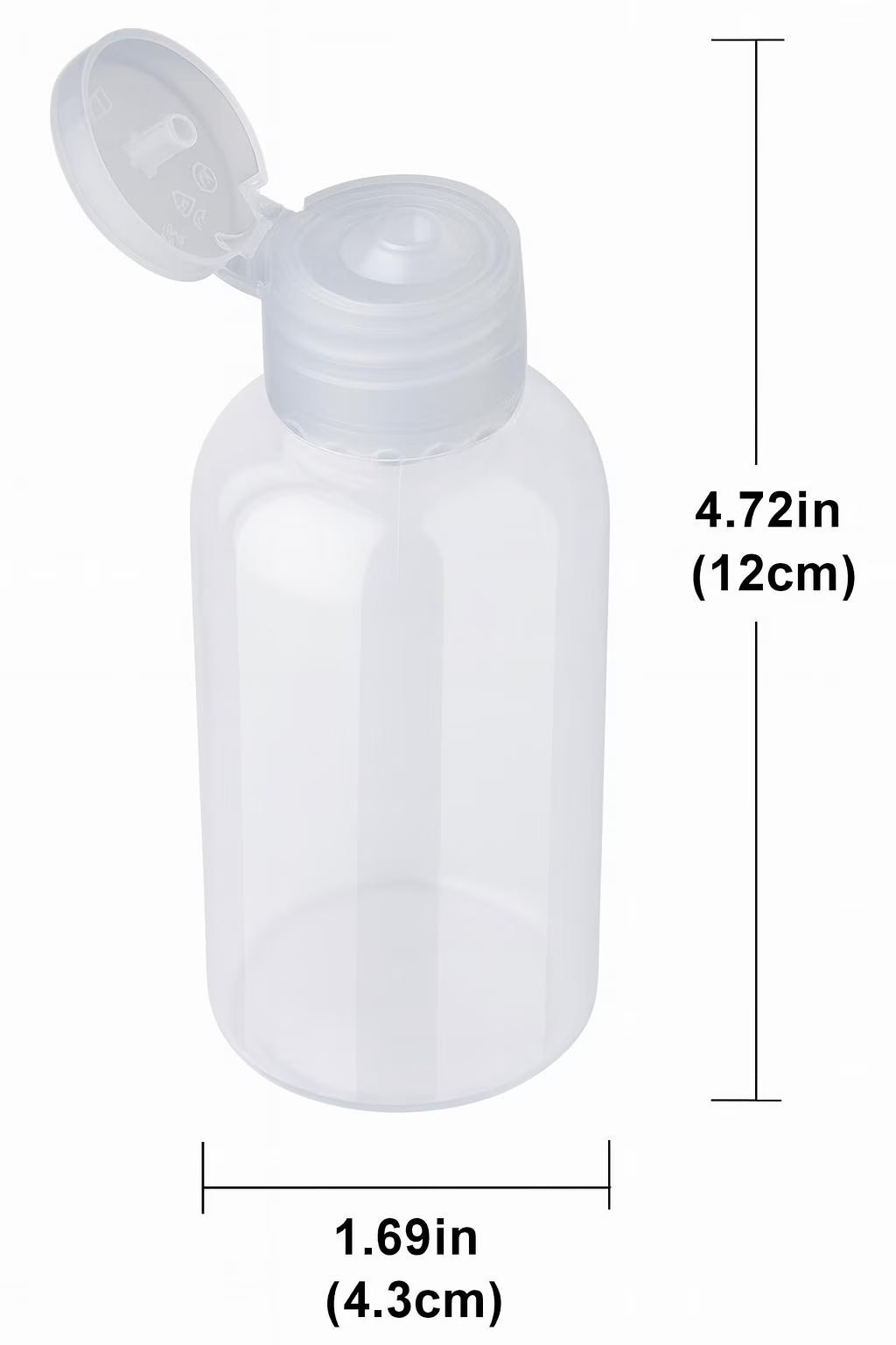 New Clear 4oz/ 8oz PET Cosmo Bottle/Translucent Flip Cap.