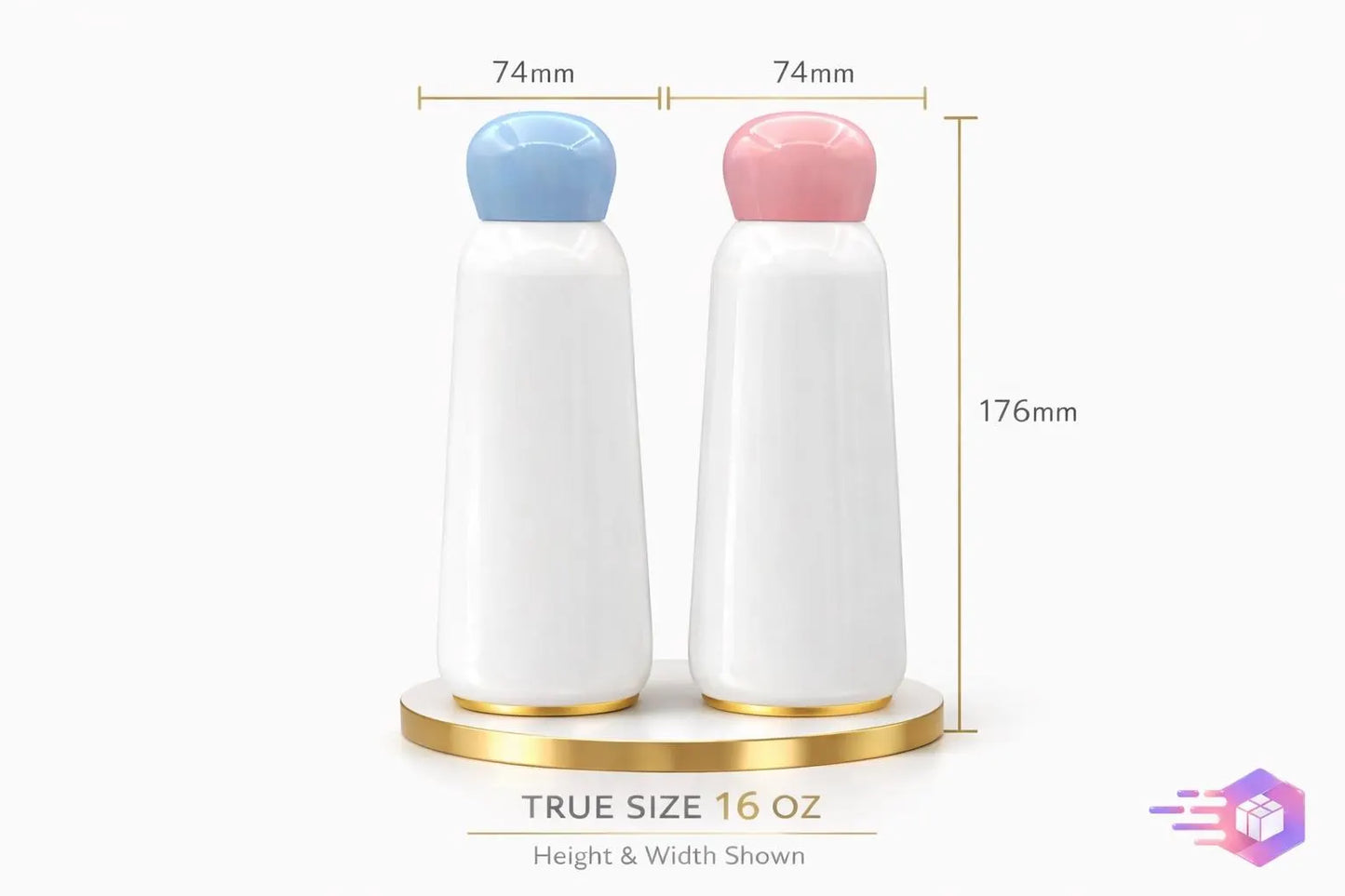 16 oz White PET Cosmetic Bottle with Orifice Reducer