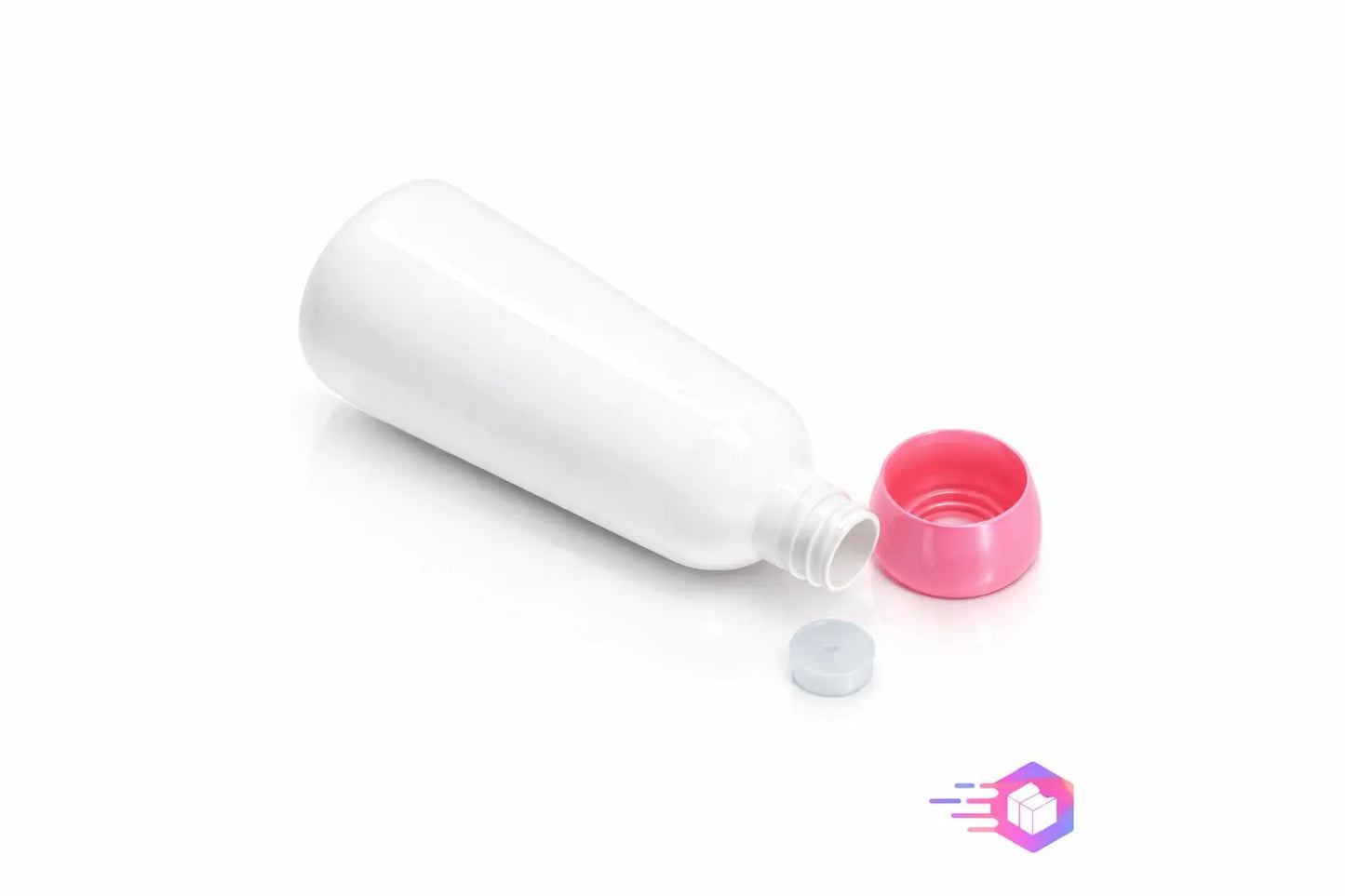 16 oz White PET Cosmetic Bottle with Orifice Reducer