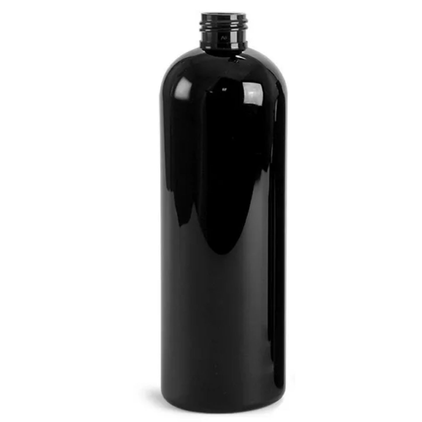 16 oz Midnight-Black Cosmo Rounded Bullet Shampoo Bottle w/ Disc Top Cap 24-410