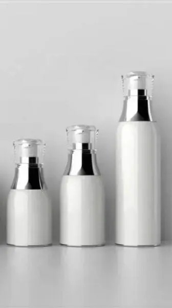New Empty Pearl White Vacuum Bottle Vacuum Press Empty Make up Cream Bootle. 30g /50g