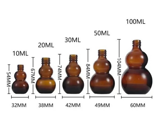 New Empty Luxury Amber Bottle/ Metalized Gold Dropper 30/50 Grams